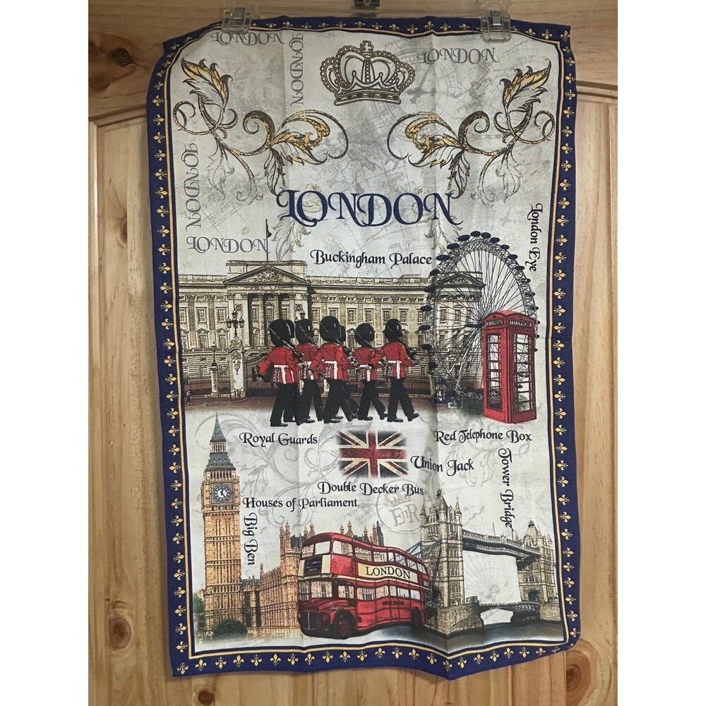 London Buckingham Palace Tea Towel 17.5” x 27.5” Palace Guards 100% Cotton